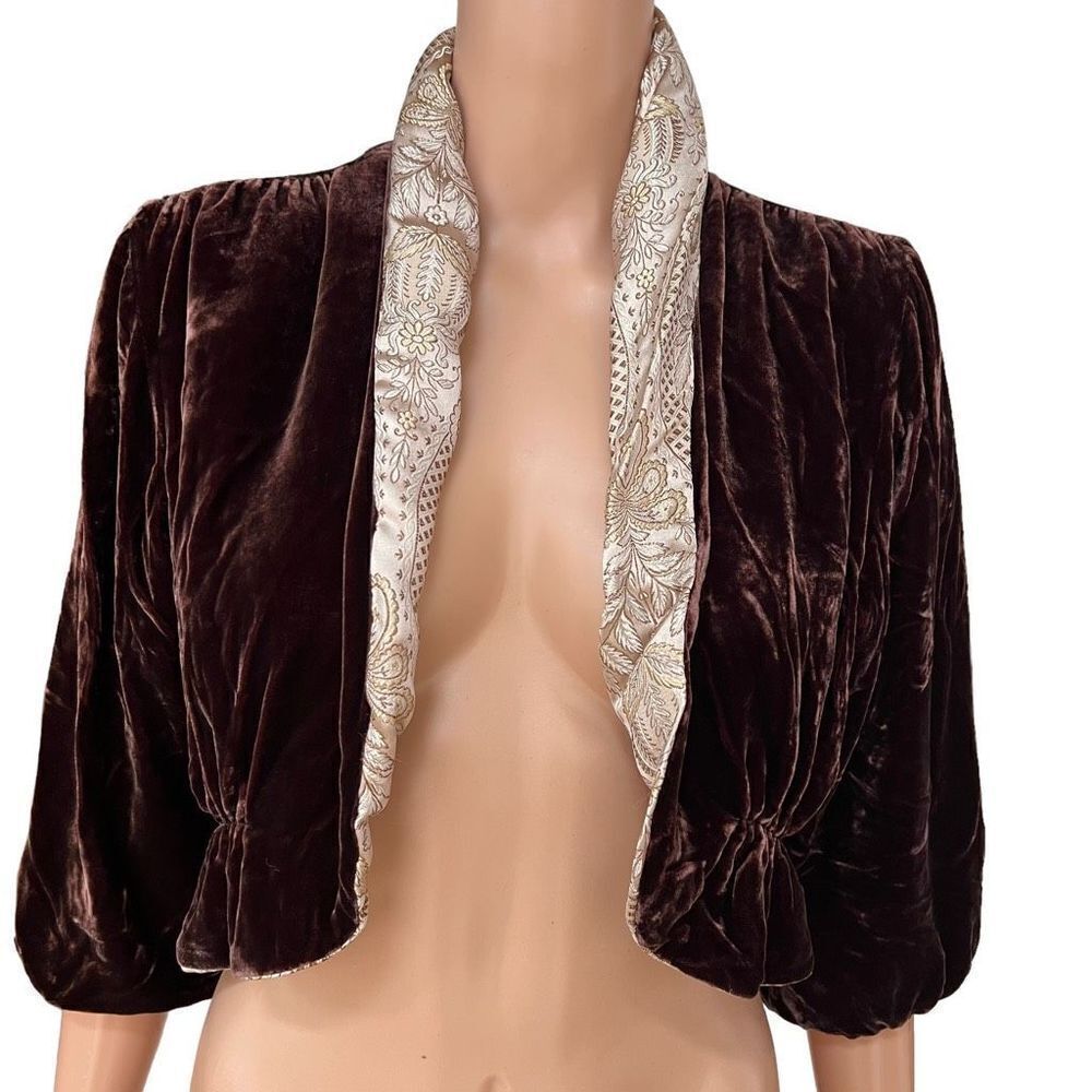 Westonwear brown silk blend reversible jacket size L
